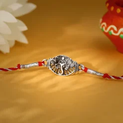 Oxidised Silver Vinayak Rakhi