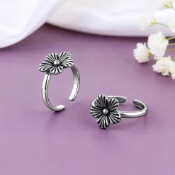 Oxidised Silver Yatika Toe Rings