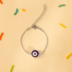 (Pair) Silver Evil Eye Cutie Kids Anklet