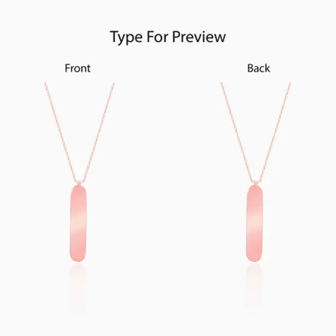 Personalised Rose Gold Charming Two Sided Necklace