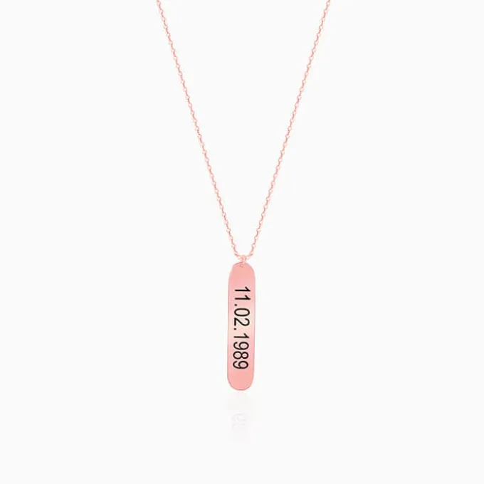Personalised Rose Gold Charming Two Sided Necklace