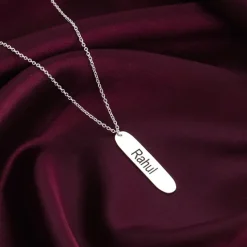 Personalised Silver Charming Two Sided Necklace