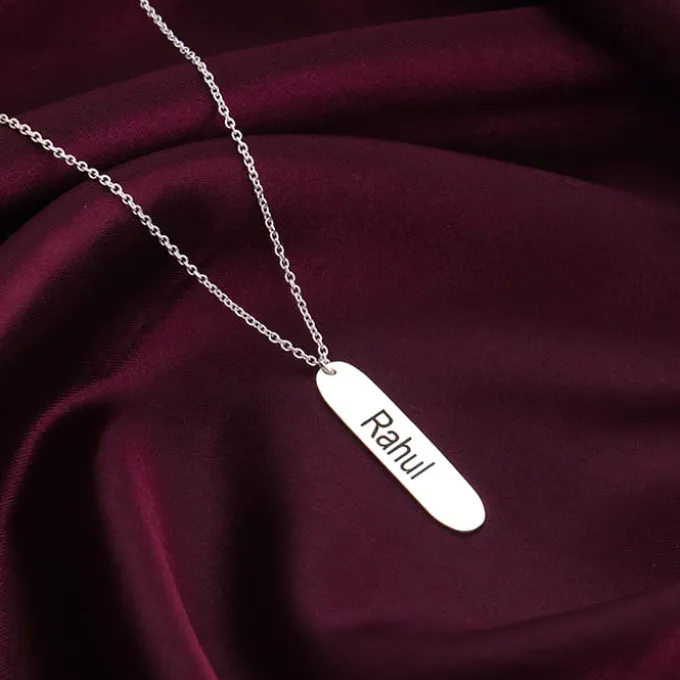 Personalised Silver Charming Two Sided Necklace