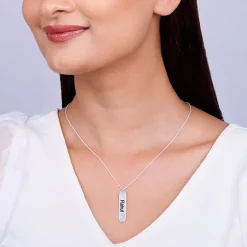 Personalised Silver Charming Two Sided Necklace