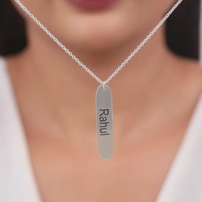 Personalised Silver Charming Two Sided Necklace