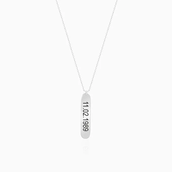 Personalised Silver Charming Two Sided Necklace