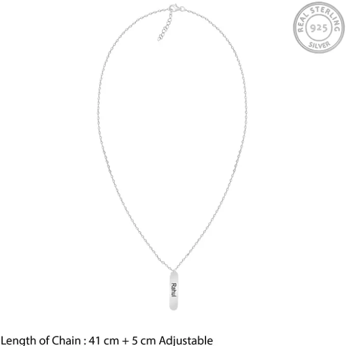 Personalised Silver Charming Two Sided Necklace