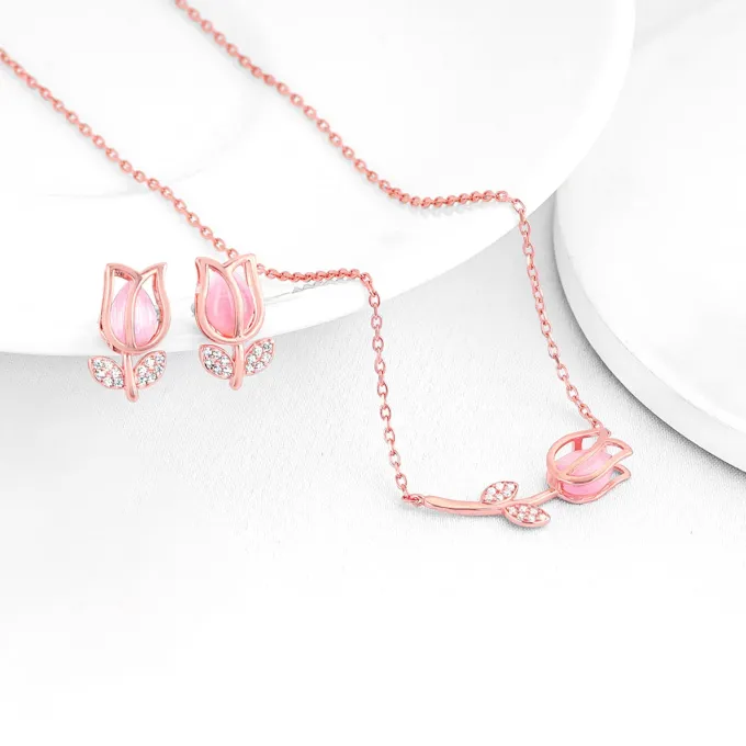 Pink Quartz Flower Combo