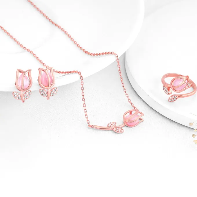 Pink Quartz Flower Essential Set