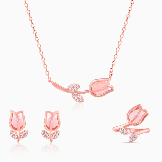 Pink Quartz Flower Essential Set