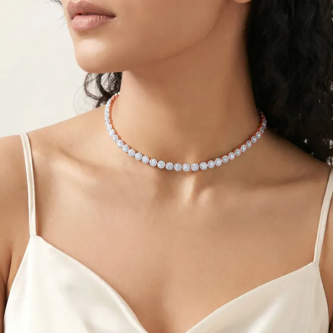 Rhodium Luminous Necklace