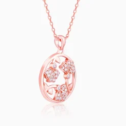 Rose Gold Eyebright Pendant With Link Chain