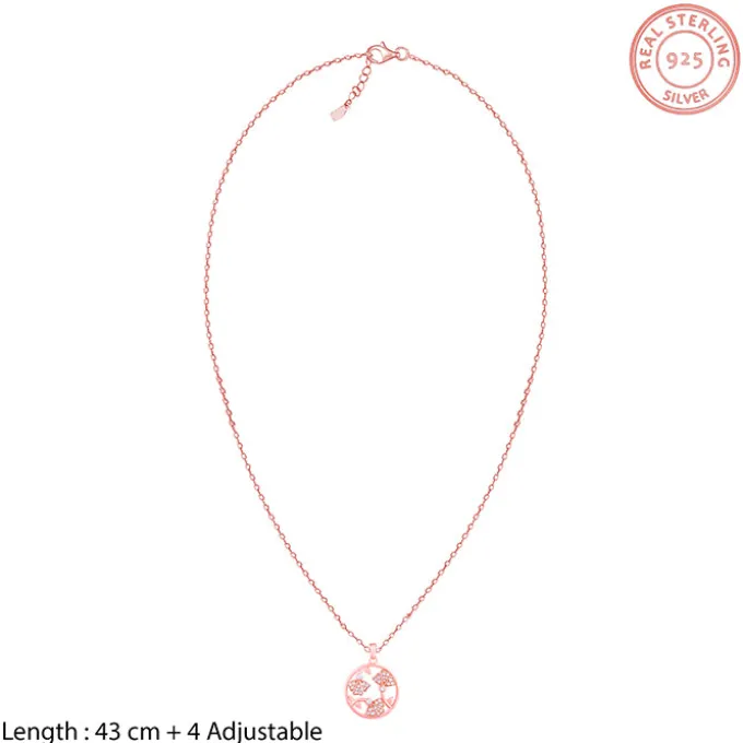 Rose Gold Eyebright Pendant With Link Chain