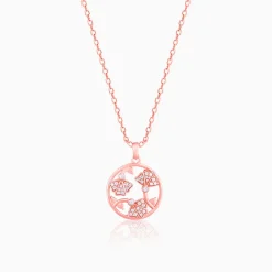 Rose Gold Eyebright Pendant With Link Chain