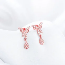 Rose Gold Pear Drops Earrings