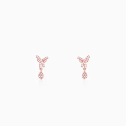 Rose Gold Pear Drops Earrings