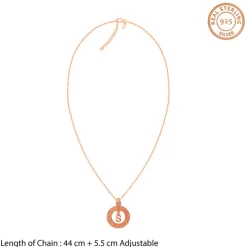 Rose Gold Personalised The Letter Initial Necklace