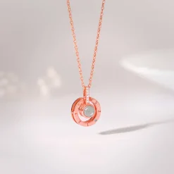 Rose Gold A 100 I Love You Pendant With Link Chain