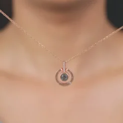 Rose Gold A 100 I Love You Pendant With Link Chain