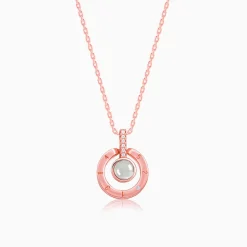Rose Gold A 100 I Love You Pendant With Link Chain