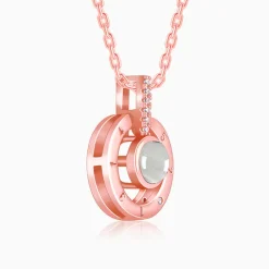 Rose Gold A 100 I Love You Pendant With Link Chain