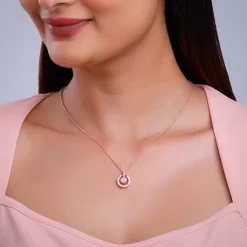 Rose Gold A 100 I Love You Pendant With Link Chain