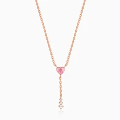 Rose Gold Adore You Lariat Necklace