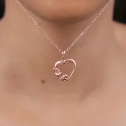 Rose Gold All Hearts Pendant With Link Chain