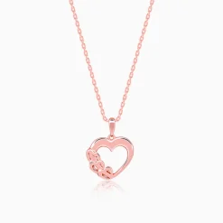 Rose Gold All Hearts Pendant With Link Chain