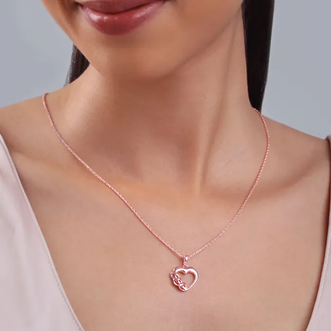 Rose Gold All Hearts Pendant With Link Chain