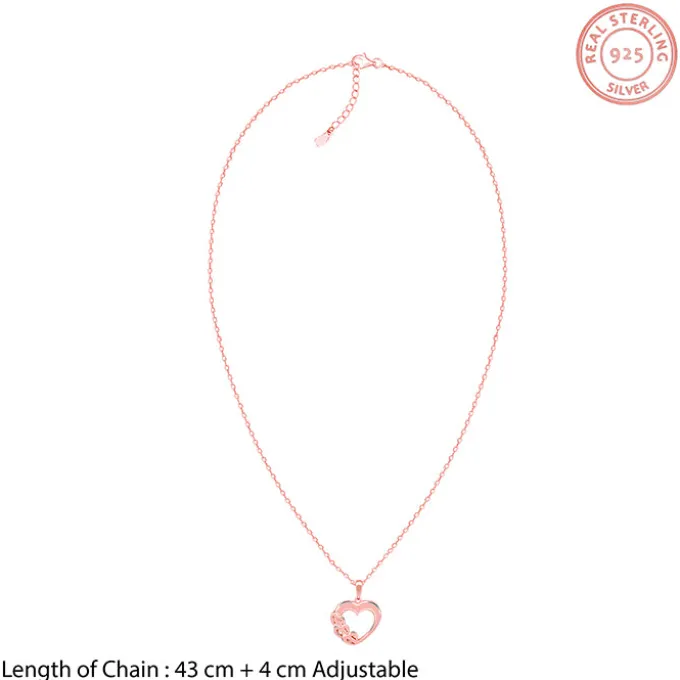 Rose Gold All Hearts Pendant With Link Chain