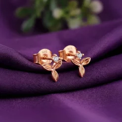 Rose Gold Alpha Stud Earrings