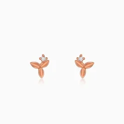 Rose Gold Alpha Stud Earrings