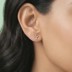 Rose Gold Alpha Stud Earrings