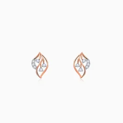 Rose Gold Amara Leaf Lab Grown Diamond Studs