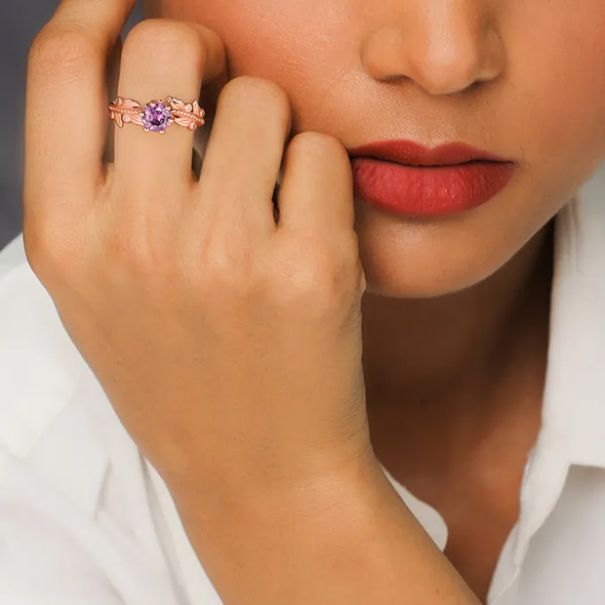 Rose Gold Amethyst Ring