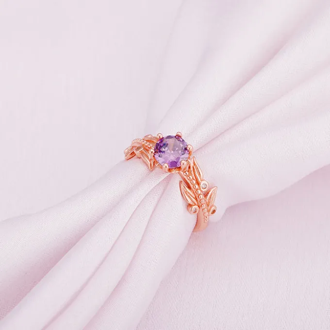 Rose Gold Amethyst Ring