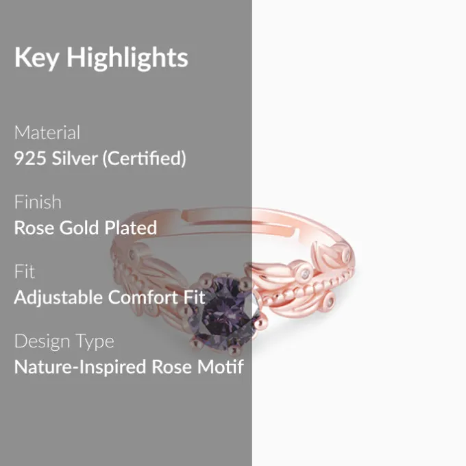 Rose Gold Amethyst Ring