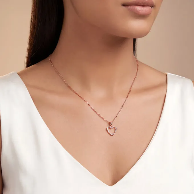 Rose Gold Amora Gleam Pendant with Link Chain