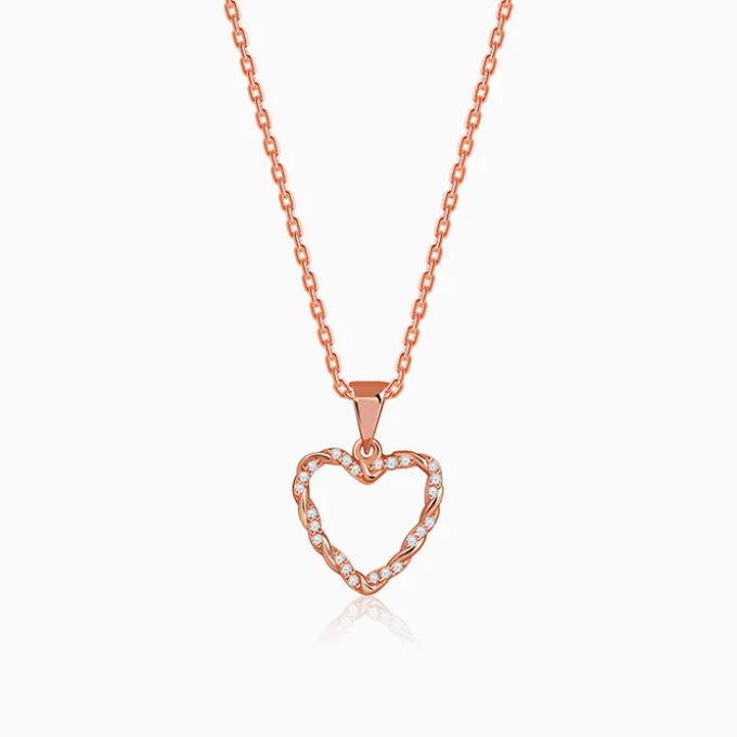 Rose Gold Amora Gleam Pendant with Link Chain