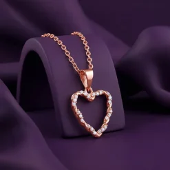 Rose Gold Amora Gleam Pendant with Link Chain