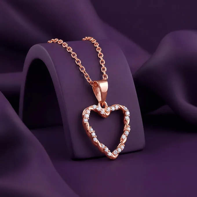 Rose Gold Amora Gleam Pendant with Link Chain