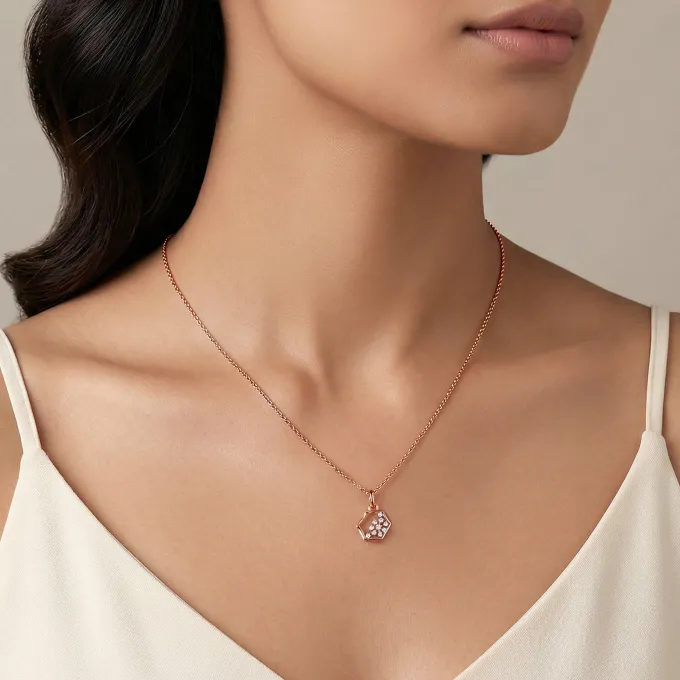 Rose Gold and Diamond Meridian Pendant