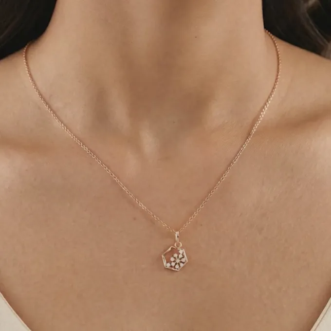 Rose Gold and Diamond Meridian Pendant