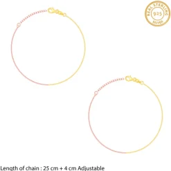 Rose Gold And Golden Cable Chain Anklet