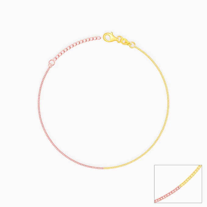 Rose Gold And Golden Cable Chain Anklet