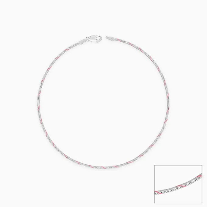 Rose Gold and Silver Snake Chain Anklet