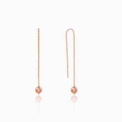Rose Gold Aperture Sui Dhaga Earrings