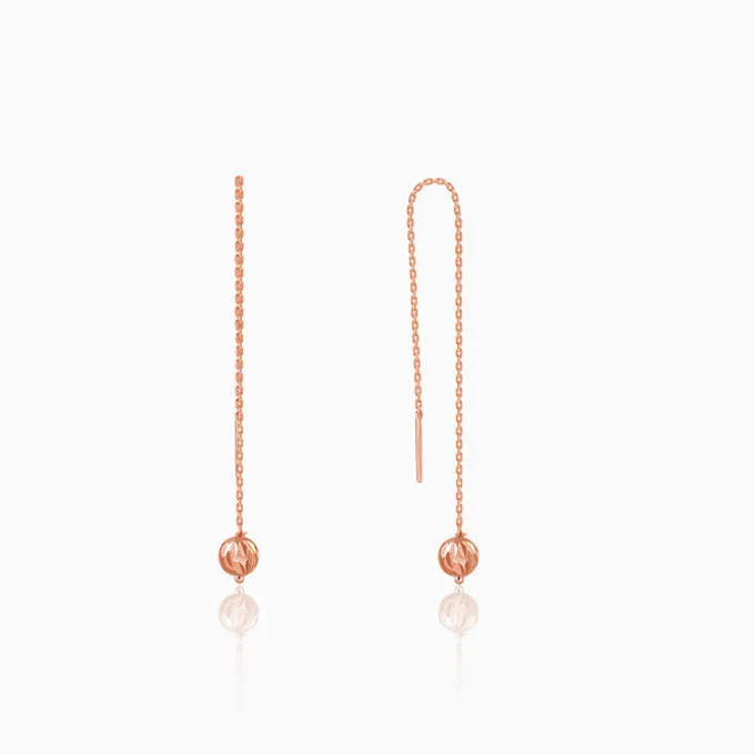Rose Gold Aperture Sui Dhaga Earrings