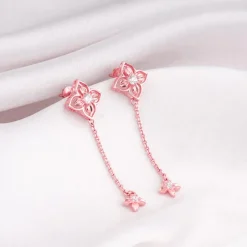 Rose Gold Artsy Floral Danglers
